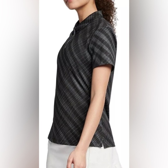 Nike Women’s size XL Black Print UV Dri-Fit Golf Polo Shirt - Picture 1 of 13